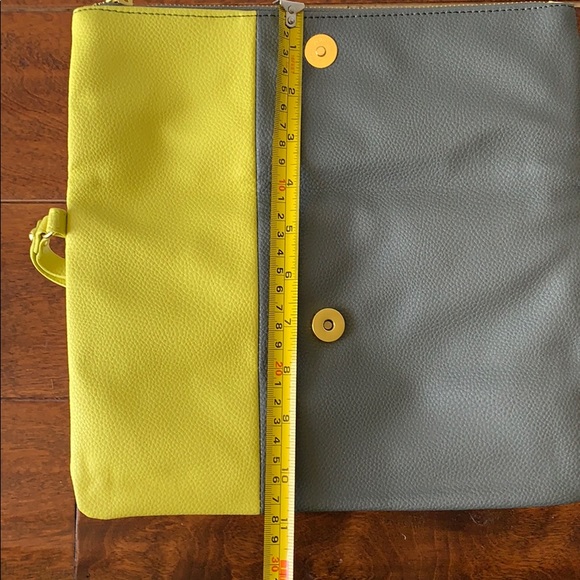 Yellow /Grey Color Block Wristlet Clutch - new - Picture 8 of 8